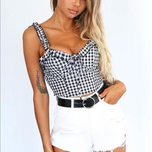 Tigermist Gingham Crop Top